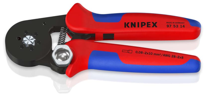 KNIPEX Self-Adjusting Crimping Pliers for Wire Ferrules with Lateral Access with Multi-Component Handles 180 mm, 97 53 14 - 1