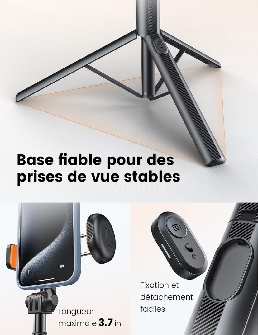 ANXRE 71"/180cm Phone Tripod Monopod, NT79 Extendable Selfie Stick Tripod for Cell Phone＆Camera, Mobile Tripod Stand for Filming, Tripod Stand Holder Compatible with Smartphone Camera - 3