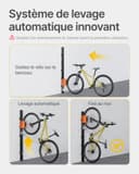 monTEK Automatic Bicycle Lift - Vertical Bicycle Rack for Heavy Bicycles (up to 32 kg) - Easy Assembly, Space Saving Wall Mount for Garage, Shed, Home - For 24-29 Inch Tyres, E-Bikes - 3