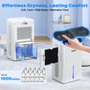 Deshumidificateur d Air 2.5L - Déshumidificateur d'air Electrique pour Maison avec Mode Nuit Silencieux 30 dB Minuterie, Deshumidificateur Anti Moisissure pour Salle de Bain Chambre Cave - 5
