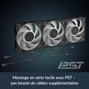 ARCTIC P12 Pro A-RGB (3 Piéces) - Puissant ventilateur premium, Fan PWM 120 mm avec Câble Répartiteur en Y, 600-3000 rpm, 0 rpm <5% PWM, 5V Digital RGB, Palier à dynamiqu fluides, 4 Broches - Noir - 5