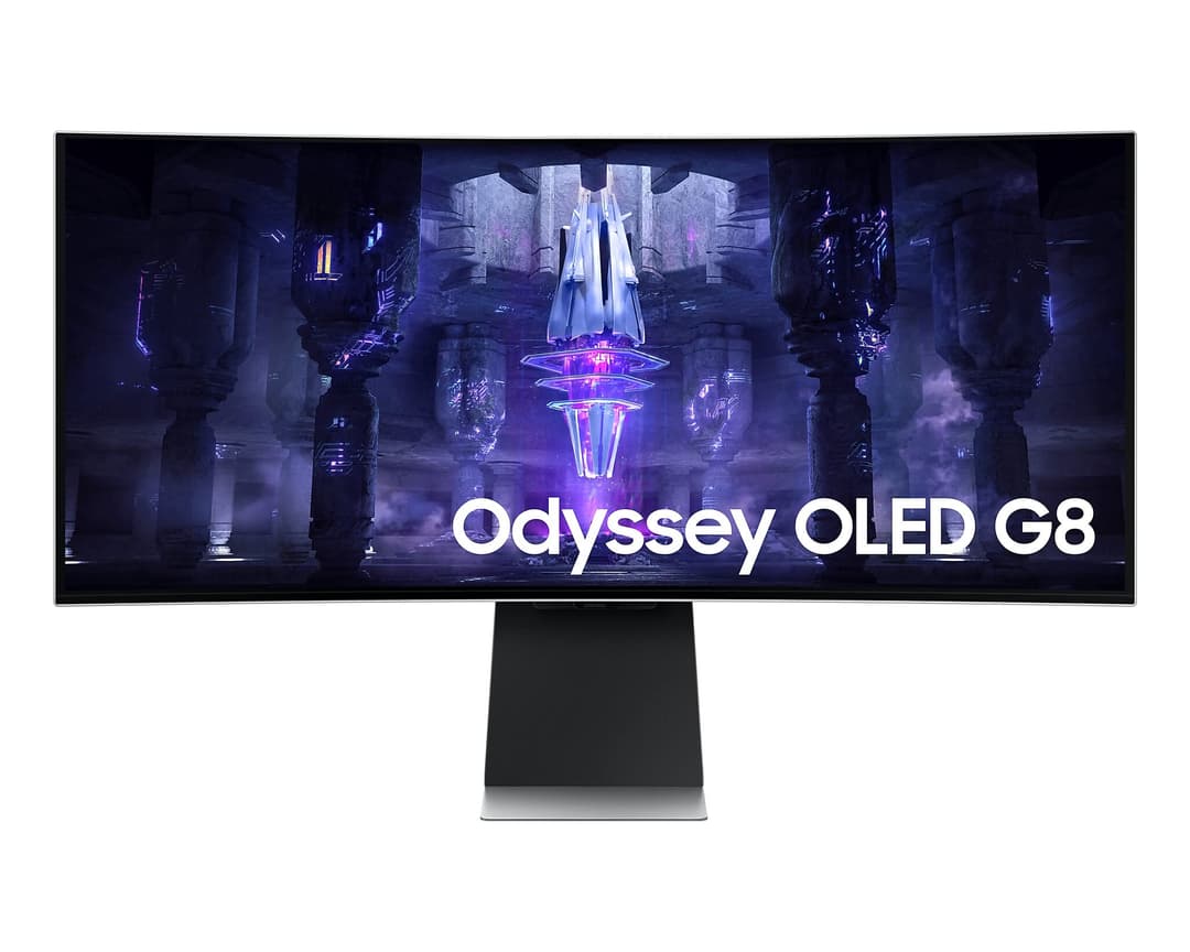 Samsung Ecran PC Odyssey OLED G8 34’’ 175Hz , 0.1ms, Dalle OLED Incurvée 1800R,UWQHD: 3440 x 1440, AMD FreeSync Premium Pro,Core Lightning +,Smart, Inclinable-Ajustable en hauteur, USB C, Micro HDMI