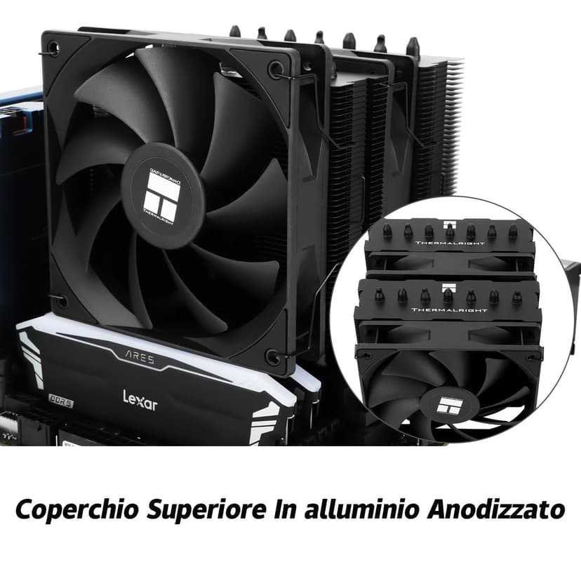 TR Phantom Spirit 120 SE Black CPU Cooler with 7 Heatpipes, Two 120 mm PWM Fans, AGHP 4.0, for AM4/AM5 - 7