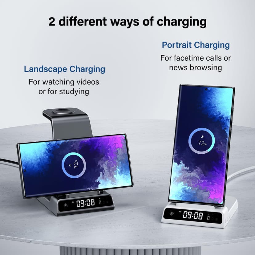 Wireless Charger for Samsung, 3 in 1 Wireless Charging Station for Galaxy S25 Ultra/S24/S23/Z Flip 7/Fold 6, Stand for Samsung Galaxy Watch 8/8 Classic/Ultra/7/6/5, Phone Charger for Galaxy Buds 3/Pro - 4