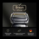 Braun Tête De Rasoir Electrique Homme Series 9 PRO + 96M Noire, ORIGINALE, Remplacement De La Grille Pour Un Rasage De Près, Lames Ultra Fines, Elément De Rechange OFFICIEL - 5