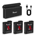 PoweLyt Osmo 360/Action 6/5 Pro/4/3 Battery 2 Packs 3.87V 2100mAh Osmo Action 5 Pro Batteries and 3 Channels Charging Station Compatible with DJI Osmo Action 6/Action 5 Pro/Action 4/Action 3,Osmo 360 - 1