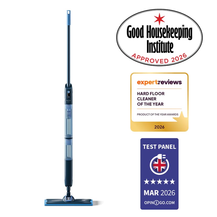 Philips OneUp 5000 Series Electric Mop - 2X Cleaner Floors³, 2X Faster Mopping, Dual Wetness Setting for Hard & Delicate Floors, Cordless with 360° Rotating Hinge (XV5113/01) - 3