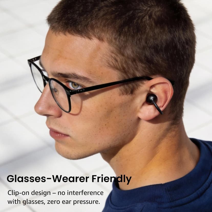 TOZO OpenEarRing Écouteurs Bluetooth sans Fil Ecouteurs Bluetooth 5.1 Ultraléger avec Réduction IA de Bruit ORIGX Acoustique EQs Ajustement 40H d'Autonomie LED Écran USB Type C IPX5 Noir - 9