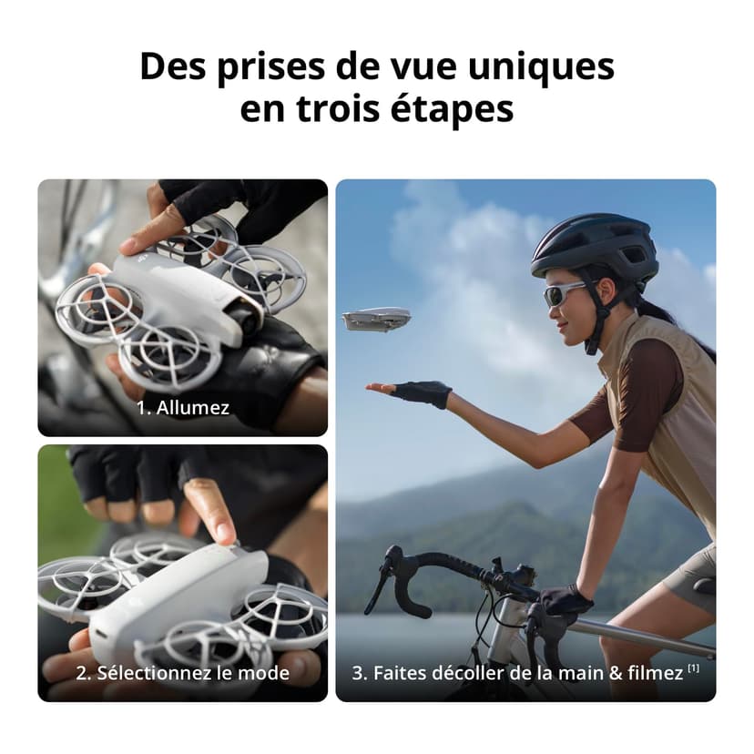 DJI Neo, mini drone con fotocamera UHD 4K per adulti, 135g drone che vola da solo e ti segue, decollo dalla mano, tracciamento del soggetto, QuickShot, video stabilizzati, (senza radiocomando) - 2