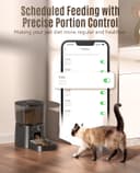 oneisall Automatic Cat Feeder, 2.4G WiFi Cat Food Dispenser with App Control, 3.5L Cat Feeder with Timer,1-12 Meals a Day with Stainless Steel Bowl - 3