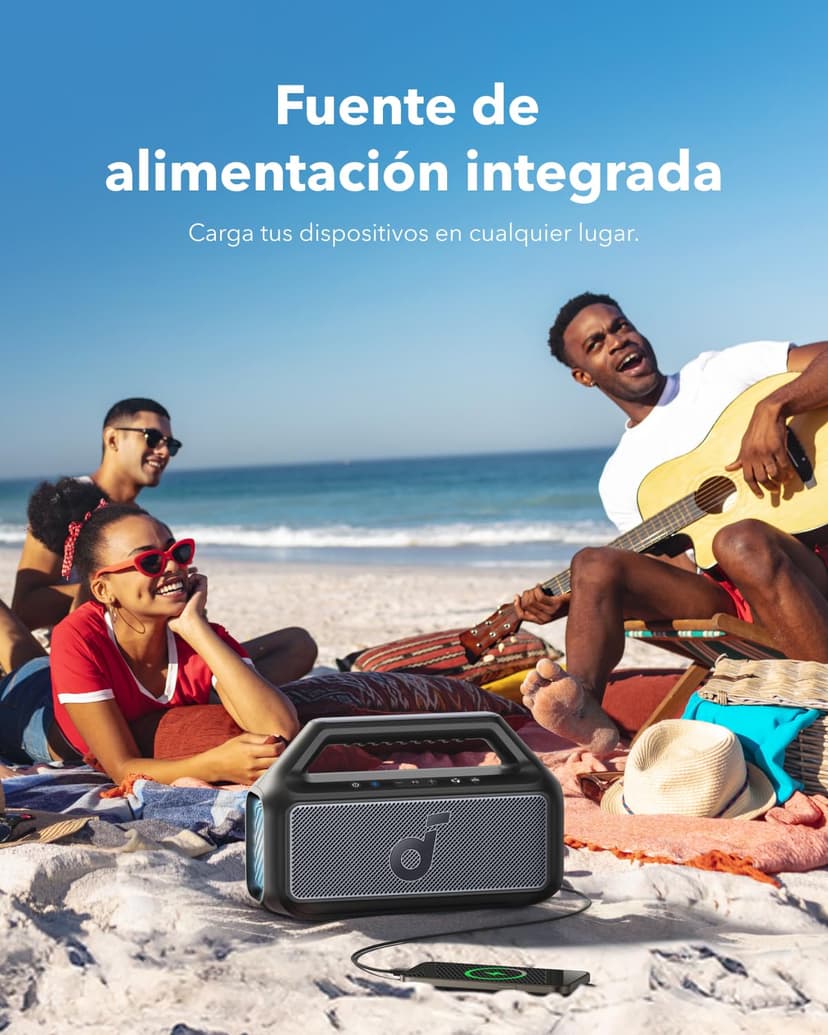Soundcore Enceinte Bluetooth puissante Boom 2, Son de 80 W avec Caisson de Basse et BassUp 2.0, 24h, IPX7, USB-C, Bluetooth 5.3, Enceinte Portable, Le Camping, la Plage et Le Jardin - 8