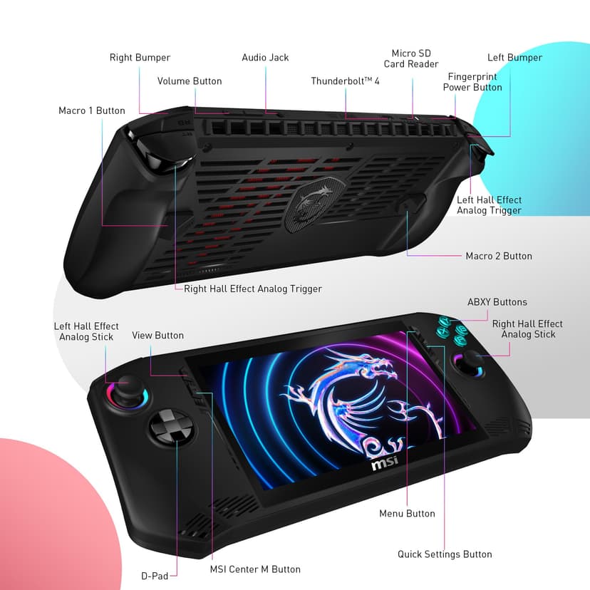 MSI Claw A1M-016UK Intel Core Ultra 7 16GB 1TB SSD 7" Handheld Gaming Console - 7
