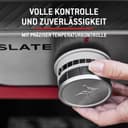 Weber Slate GP Plancha Premium 56 cm / 2 brûleurs, chaleur uniforme jusqu'au bord, jusqu'à 260 °C, surface de cuisson antiadhésive émaillée en porcelaine (56 x 41 cm), pieds réglables en hauteur, noir - 4