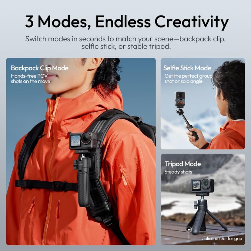 ULANZI MT66 Trépied pour caméra d'action, Support Adaptateur magnétique à dégagement Rapide pour DJI Osmo 360 Nano Action 5 Pro 4, Perche à Selfie/Mini trépied - 5