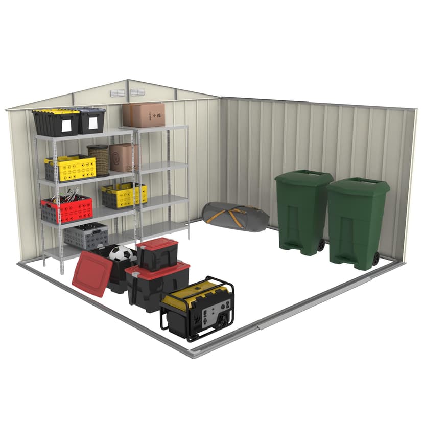 Duramax ECO 10 x 10 (9.74 m2) Metal Garden Storage Shed, Hot-Dipped Galvanized Metal Garden Shed, Tool Storage Shed, Strong Reinforced Roof Structure, Maintenance-Free Metal Shed, Anthracite - 5