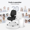 Hbada Office Chair Desk Chair Flip-up Armrest Ergonomic Task Chair Compact 120° Locking 360° Rotation Seat Surface Lift Reinforced Nylon Resin Base, White - 9