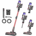 Ultenic U16 Cordless Vacuum Cleaner 50,000Pa Suction, Foldable Design, Tangle-Free Brush, 60 Mins Runtime, LED Dust Detection,Lightweight Stick Vacuum, for Hard Floors, Carpets & Pet Hair-Red&Black - 1