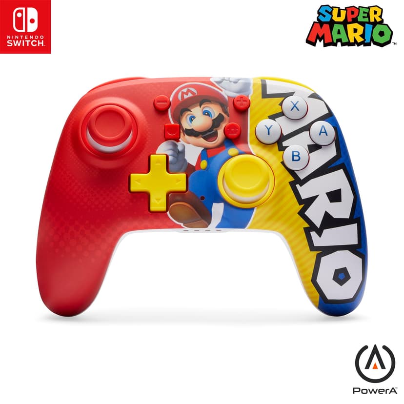 Manette sans fil améliorée PowerA Nano pour Nintendo Switch, modèle OLED et Switch Lite, accessoire de jeu, manette de jeu, manette gaming, manette Bluetooth, sous licence officielle - Mario Victory - 1