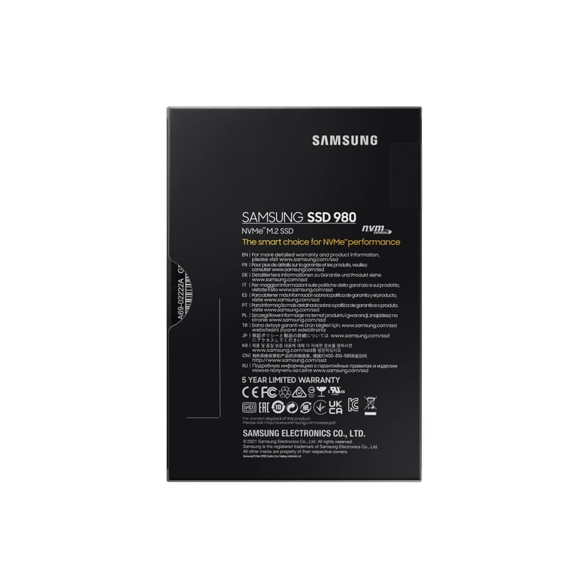 Samsung 980 1 TB PCIe 3.0 (up to 3.500 MB/s) NVMe M.2 Internal Solid State Drive (SSD) (MZ-V8V1T0BW) - 7
