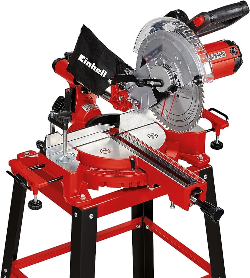 Einhell TC-SM 2531/2 U Pull Miter Saw (1900 W, 4,800 RPM, Ø254 x ø30 mm Saw Blade, Laser, Tilting Saw Head, Including HM Saw Blade), red - 3