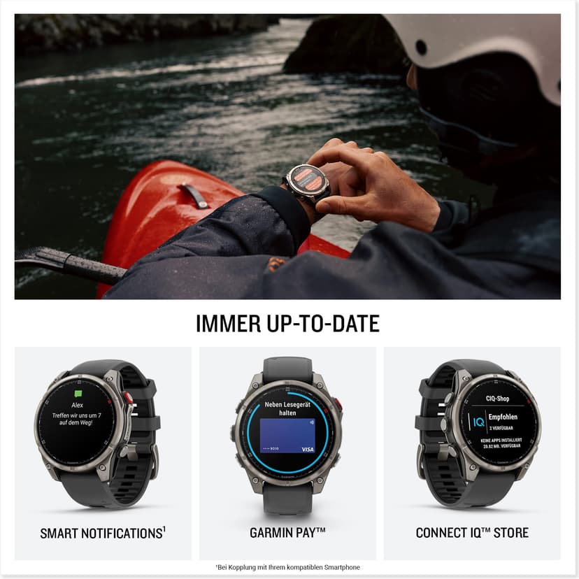 Garmin fēnix 8 Pro, 47mm LTE Premium multisport GPS smartwatch,AMOLED touch Screen,built in inReach technology, advanced health & training features,LED flashlight, up to 15 days battery life,Graphite - 5