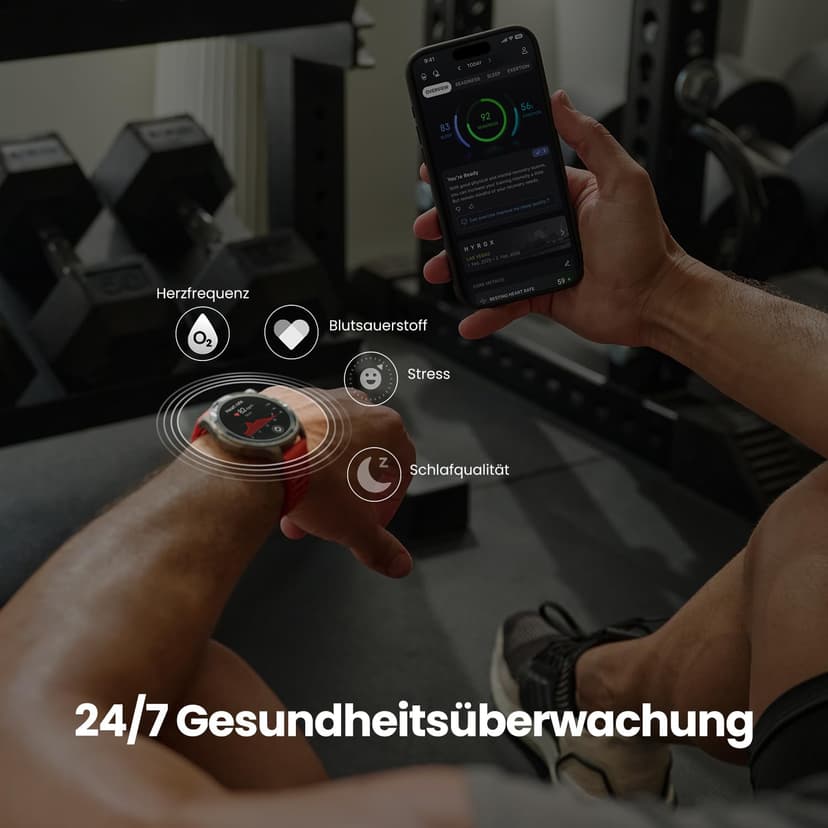 Amazfit Balance 2 Montre Connectée Homme 47mm, GPS, NFC, Écran AMOLED 1,5" en Verre Saphir, Autonomie 21J, 170 Modes Sport, Hyrox, Golf, Suivi Cardio & Sommeil, Smartwatch pour Android et iPhone - 5