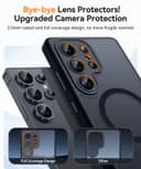 CANSHN Coque Magnétique pour Samsung Galaxy S25 Ultra(6,9 Pouces), [Protection Complète de l'appareil Photo] Housse Fond Mat Translucide,Noir - 3