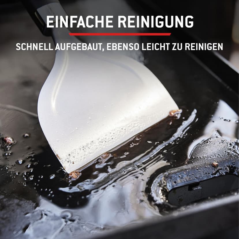 Weber Slate GP Plancha Premium 56 cm / 2 brûleurs, chaleur uniforme jusqu'au bord, jusqu'à 260 °C, surface de cuisson antiadhésive émaillée en porcelaine (56 x 41 cm), pieds réglables en hauteur, noir - 7
