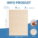 ROBOTIME Basswood Veneers Plywood Sheets, 6PCS 420x305x3mm, Blank Unfinished Wooden Sheets, Wood Board for Crafts, DIY Painting, Coasters, Model Making, Home Decoration - 3