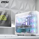 MSI MAG PANO 100L PZ WHITE ATX PC Case - ATX Capacity, Verical GPU Installation Bracket, GPU Holder, Dust Filters, Swinging Storage Bracket, Dual-chamber, USB 20Gbps Type-C - 8