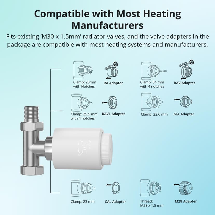 SONOFF ZigBee 3.0 Vanne Thermostatique Radiateur, Thermostatique Connectée et Intelligente, Détection de Fenêtre, Contrôle Vocal, Compatible avec Alexa/Home Assistant, Requiert Le Hub Zigbee (2 Pack) - 9