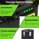 2 x 5.0 Ah replacement battery for Ryobi 18 V RB18L50 battery replacement battery for Ryobi 18 V battery RB18L15 RC18120 RB18L40 RB18L50 with LED indicator - 4