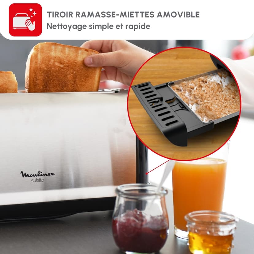 Tostadora Moulinex Subito 1000W Gris Inox - 7