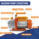 BACOENG Pompe à Vide Bipolaire 4.2CFM, 1/2 HP, 1440r/min - Pour Réparation Automobile, Maintenance CVC, Réfrigération et Dégazage de Résine - 3