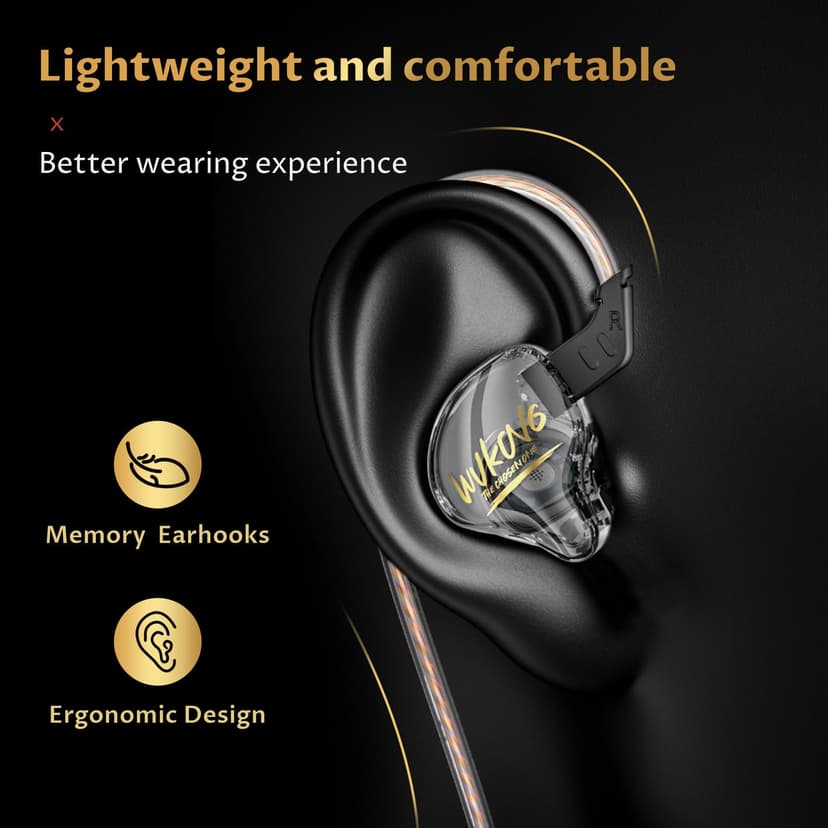 Yinyoo KBEAR MONKIE K01 Gaming Earphones HiFi In-ear Noise Cancelling Headset with 3.5mm Surround Plug Wired Earbuds for PC, PS5, Xbox, Switch - 5