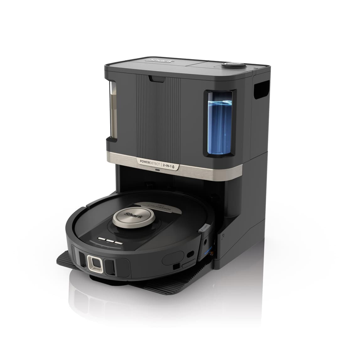 Shark PowerDetect 2-in-1 Robot Vacuum and Mop, NeverTouch Pro Base with Auto Cleaning, Charging and Emptying, 60 Days, 3D Navigation and LiDAR, NeverStuck, WiFi/App, Black, RV2800ZEEU