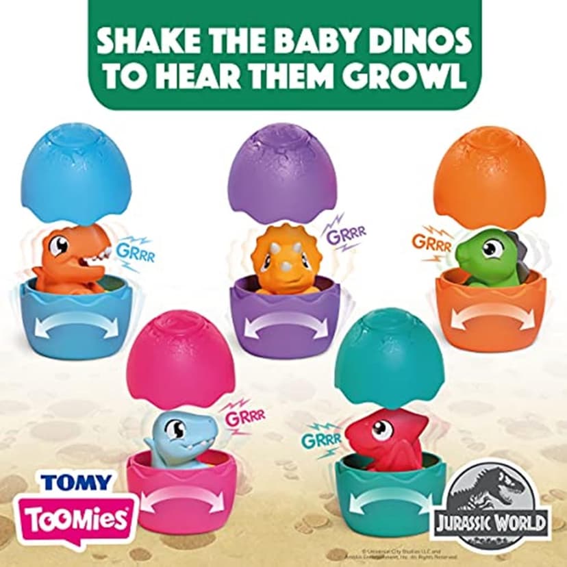 Toomies E73252 Tomy Spin & Hatch Dino Eggs, Dinosaur Children, Jurassic World, Educational Shape Sorter with Colours and Sound, Toy for Baby Boys & Girls Aged 1, 2 & 3 Years Old, Multicoloured - 5