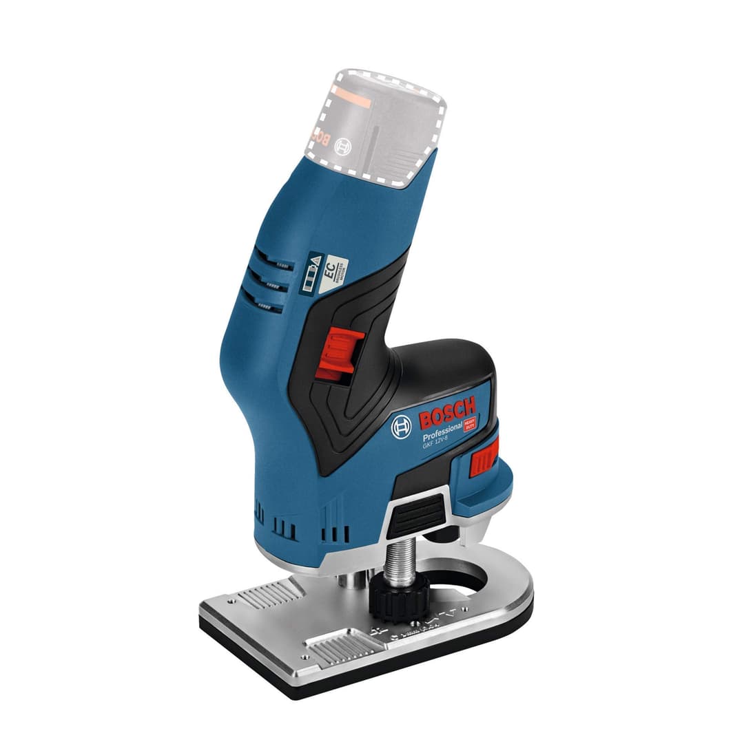 Bosch Professional 12V System GKF 12V-8 cordless palm router (routing head shaft: 8 mm, without battery/charger)