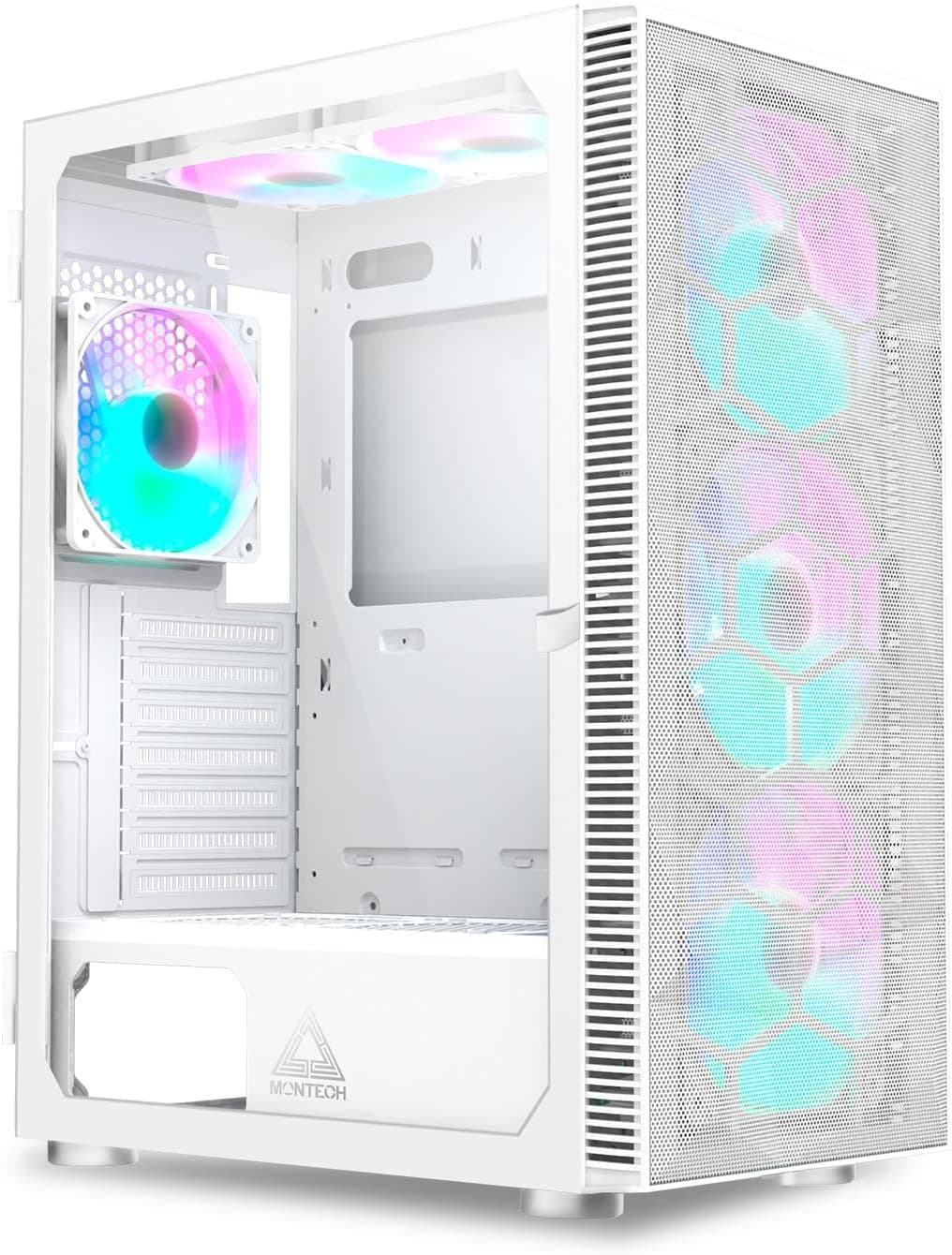 Montech X3 Mesh Midi-Tower, DRGB, Tempered Glass -weiß