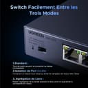 UGREEN Switch Ethernet 5 Ports Ethernet 2.5G 1 Port SFP+ 10G Switch RJ45 Boitier Métal 4KV Protection Contre la Foudre Multiprise RJ45 Montage Mural Agrégation de Liens Compatible avec PC Nas Caméra - 4