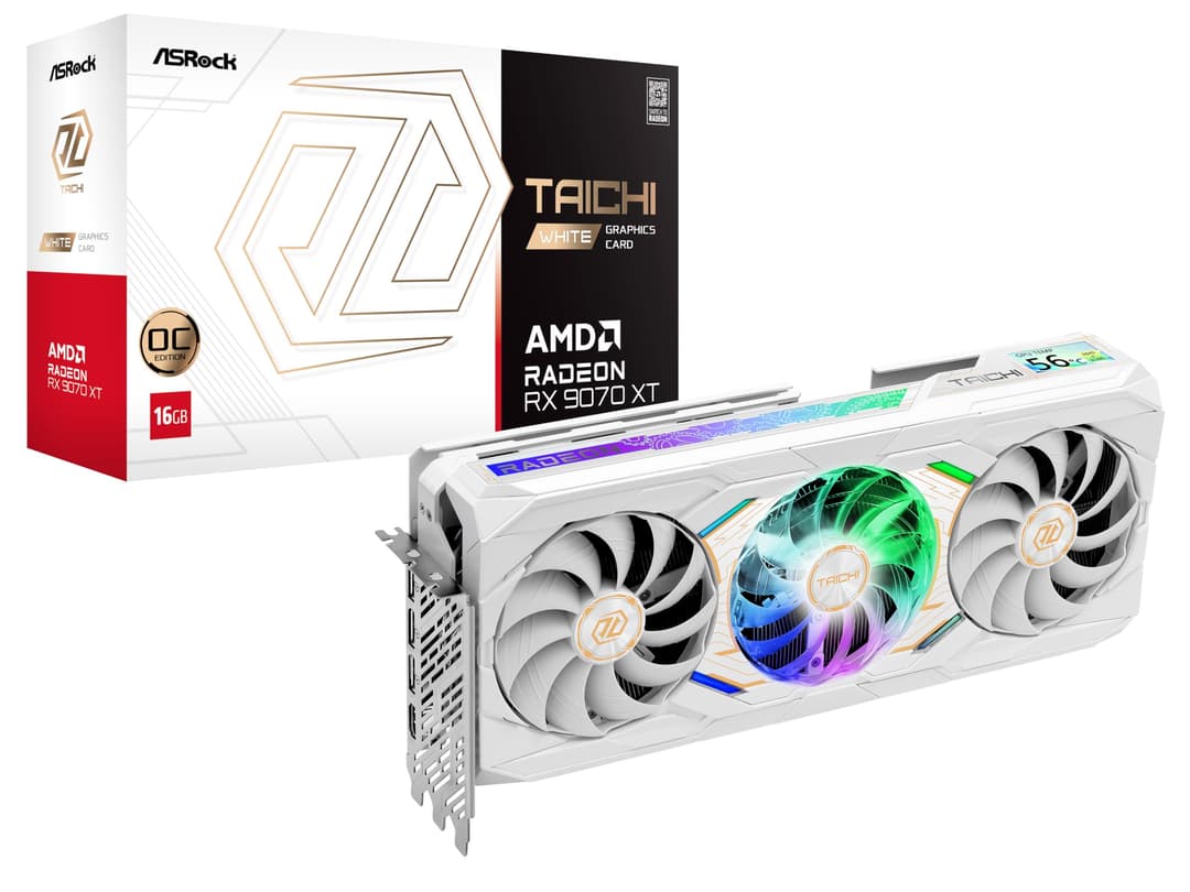 ASRock AMD Radeon RX 9070 XT Taichi White Carte graphique…