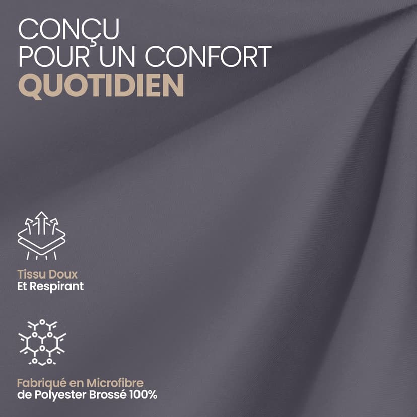 Utopia Bedding Fitted Sheet 160 x 200 cm (2 Pack), Grey - Deep Pocket 14 inch (35 cm) - Easy Care - Soft Brushed Microfibre Fabric - Shrinkage and Fade Resistant - Bottom Sheet - 7