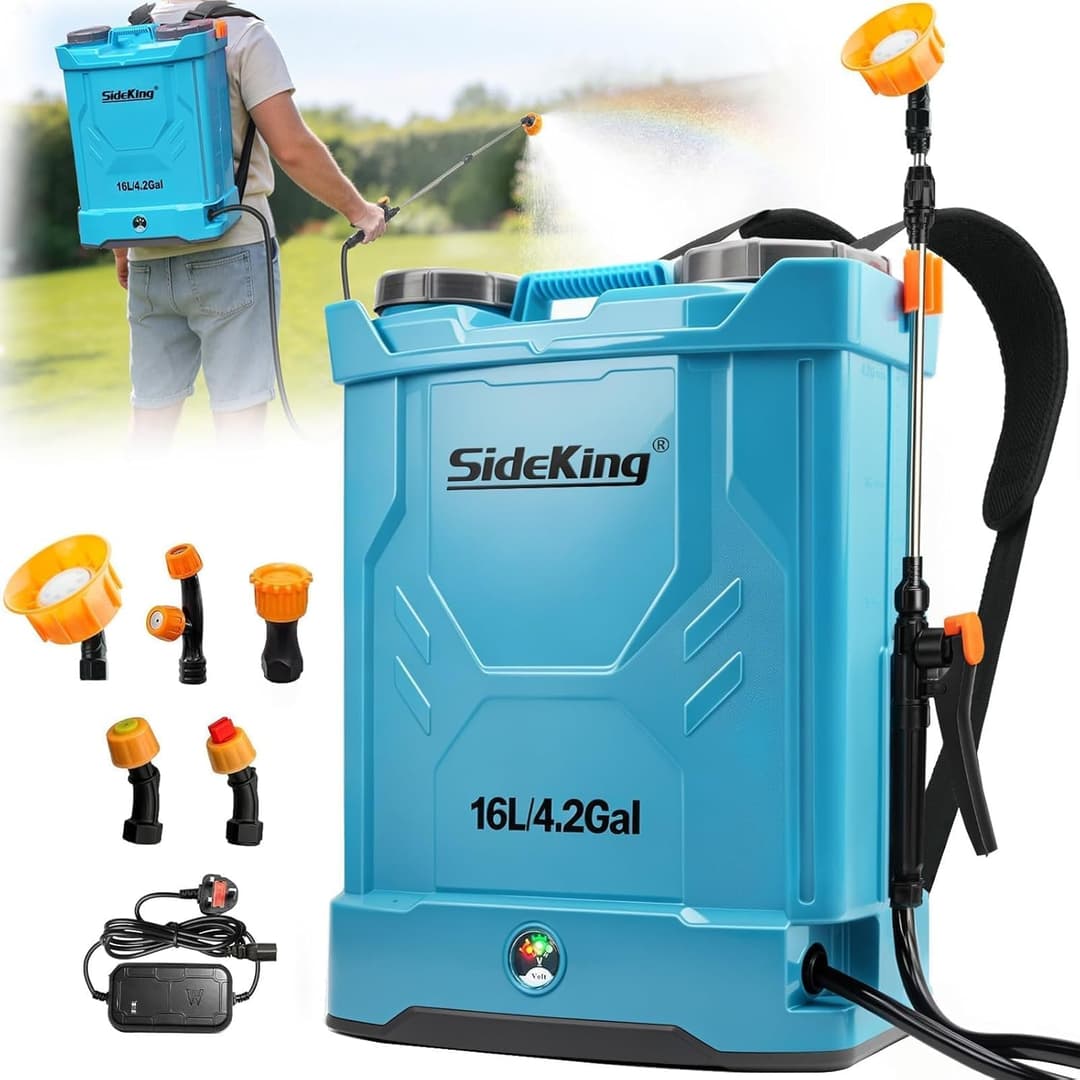 SideKing Knapsack Sprayer 16L - Electric Garden Sprayer w…