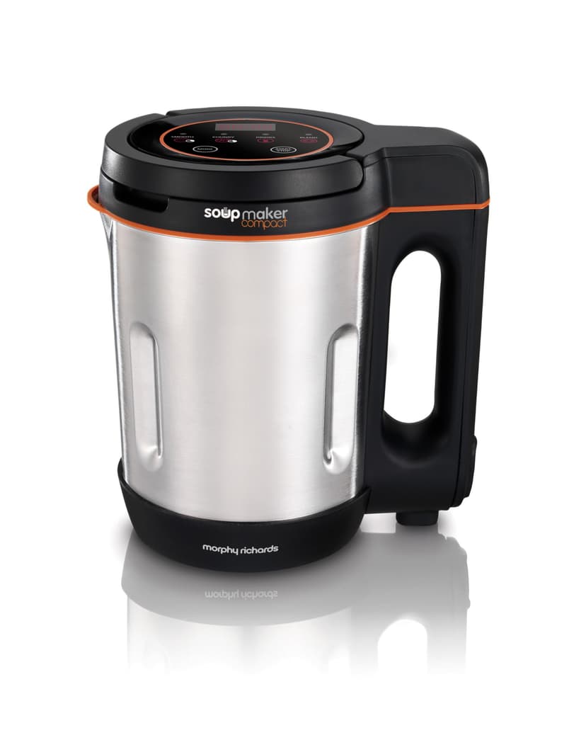 Morphy Richards Compact Soup Maker, 1L, Blend, Smooth and Chunky Soup, Smoothies, Quick and Easy Cooking, 900W, Black & Stainless Steel, 501021 - 1