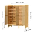 unho Meuble Chaussure d’Entrée en Bambou: Rangement Chaussure avec 5 Étagères Armoire à Chaussures avec 4 Crochets Design - 90.5 × 35 × 107 cm - 2