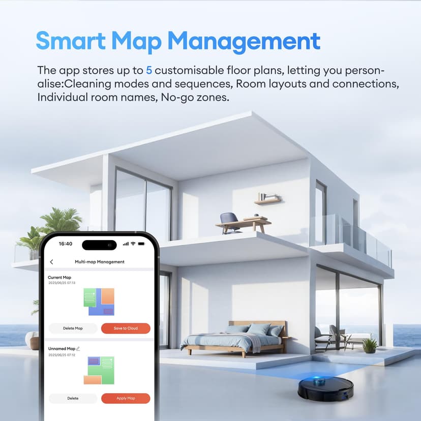 Ultenic T20 Pro Self Emptying Robot Vacuum Cleaner with Mop 8000Pa, 180 Mins Runtime, LiDAR Navigation, Up to 10 Weeks of Hands Free Cleaning Robot Vacuum for Pet Hair, Carpet, All Floors - 9
