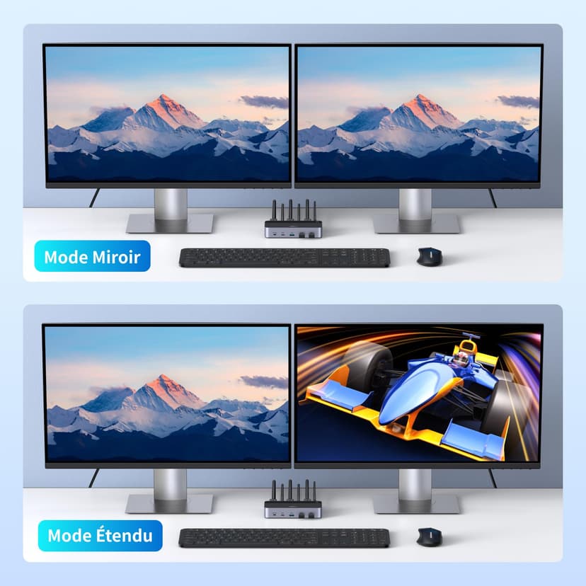 UGREEN HDMI KVM Switch 2 Monitors 2 Computers Support 4K@60Hz, 4 Port USB3.0 KVM Switches for 2 Computers Share Keyboard/Mouse/Hard Drives and 2 Monitor, KVM with 2 USB Cables and 4 HDMI Cable - 5