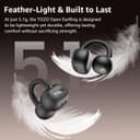 TOZO OpenEarRing Écouteurs Bluetooth sans Fil Ecouteurs Bluetooth 5.1 Ultraléger avec Réduction IA de Bruit ORIGX Acoustique EQs Ajustement 40H d'Autonomie LED Écran USB Type C IPX5 Noir - 3