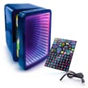 So Chill - Infinity LED Mini Fridge - 6 Cans or 8 Mini Cans - Mirror Effect Door - 12 Light Modes - Stickers - for Desk, Bedroom, Car - USB Power Supply (5V SELV) - INF 041 - 9