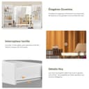TEENFON Dressing Table with LED Light Mirror & Power Outlet, Vanity Table Makeup Desk with 8 Drawers and 6 Storage Shelves, 3 Color Modes & Adjustable Brightness Vanity desk, L Shape Change, White - 7